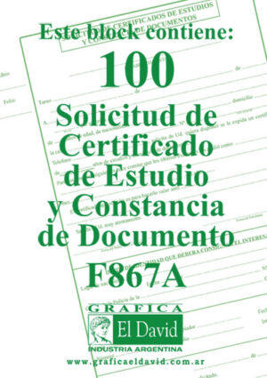 Solicitud de Certificado de Estudio y Constancia de Documento