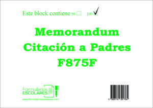 Memorándum de Citación a Padres